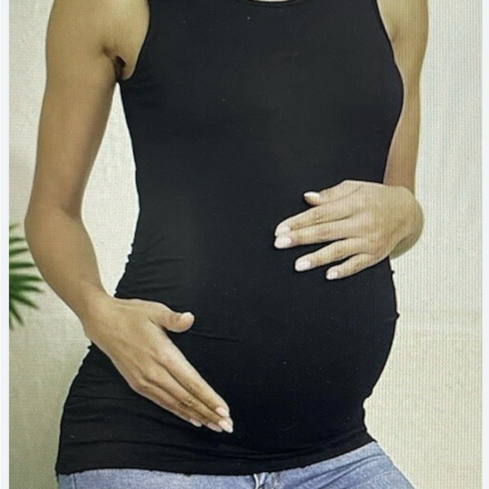 Black Maternity Tie  Tank Top Medium